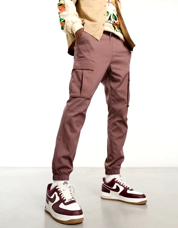 PACSUN Pacsun kai stretch slim fit cargo trousers in peppercorn brown