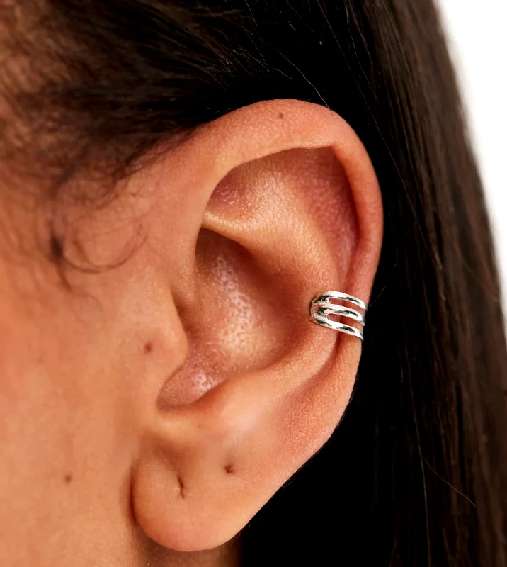 Kingsley Ryan Kingsley Ryan triple band ear cuff in sterling silver