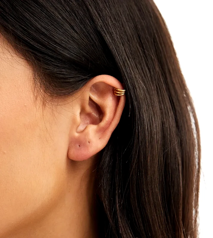 Kingsley Ryan Kingsley Ryan triple band ear cuff in gold plated