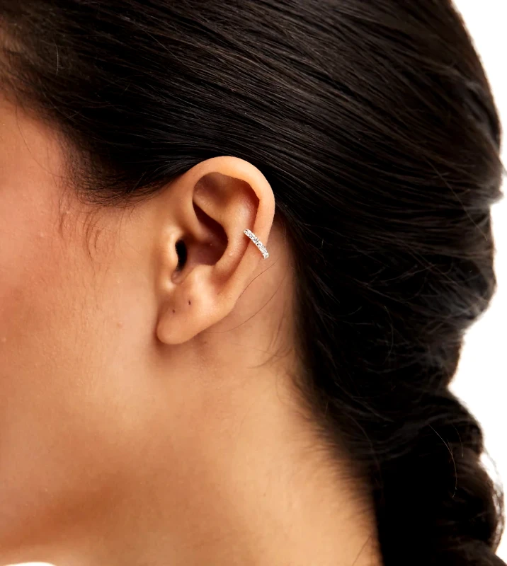 Kingsley Ryan Kingsley Ryan crystal band ear cuff in sterling silver