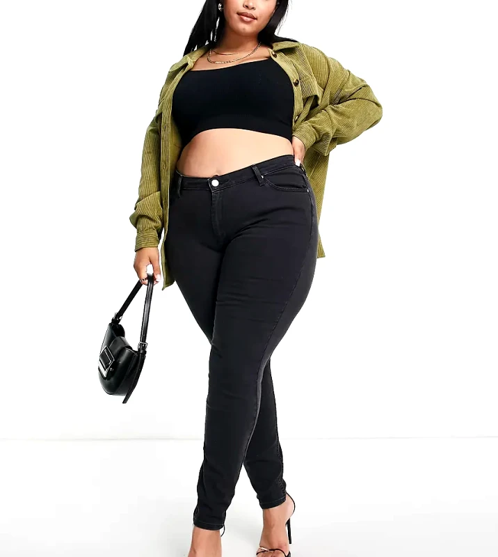 Lee Plus Lee Plus retro skinny jeans in washed black