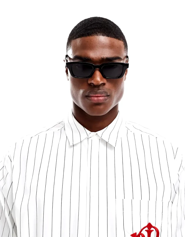 ASOS DESIGN ASOS DESIGN angled square sunglasses in black