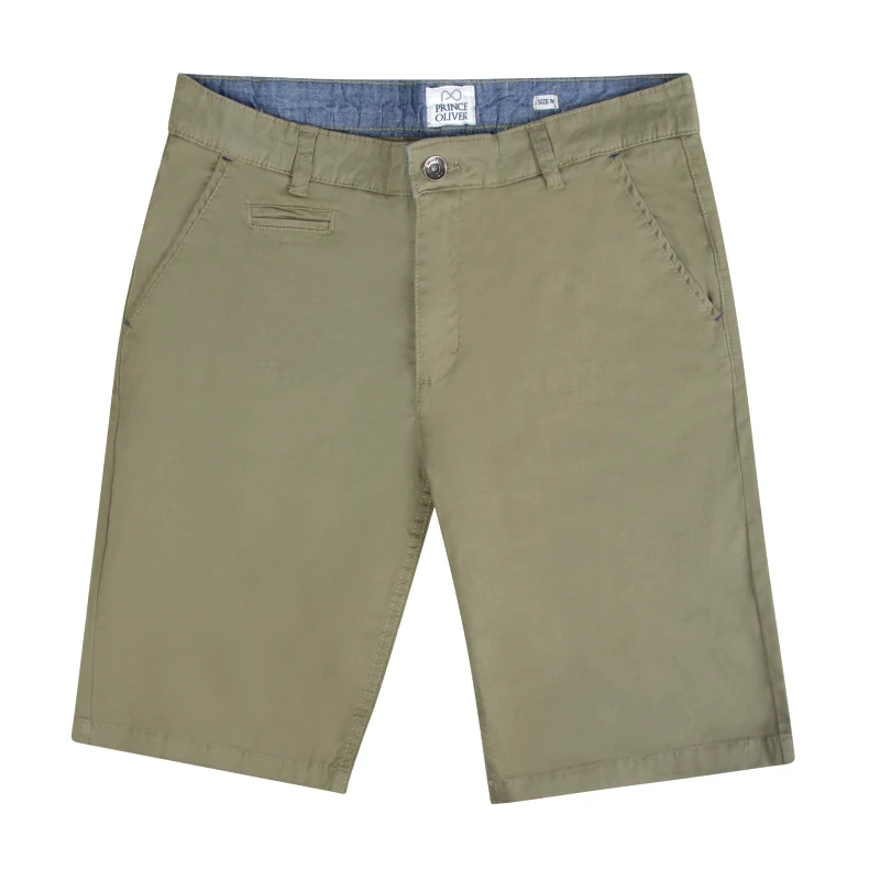 Prince Oliver Prince Oliver Βερμούδα Chinos Χακί (Modern Fit)