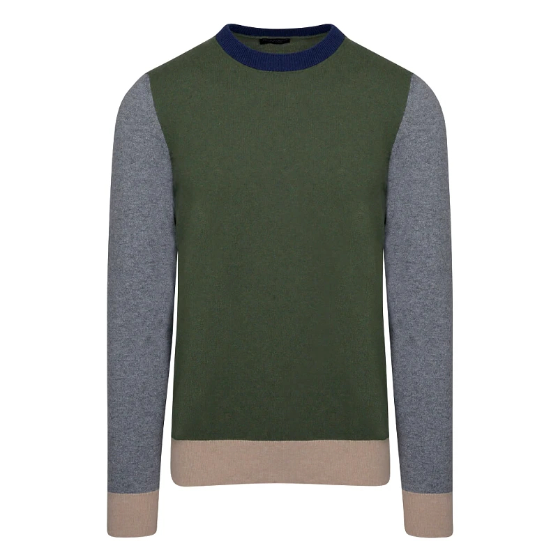 Prince Oliver Prince Oliver Πλεκτή Μπλούζα Πράσινη (Modern Fit) New Arrival
