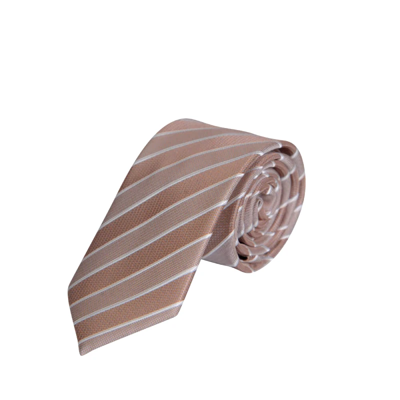 Prince Oliver Prince Oliver Γραβάτα Καφέ Με Χοντρή Ρίγα (Φάρδος 7 cm)