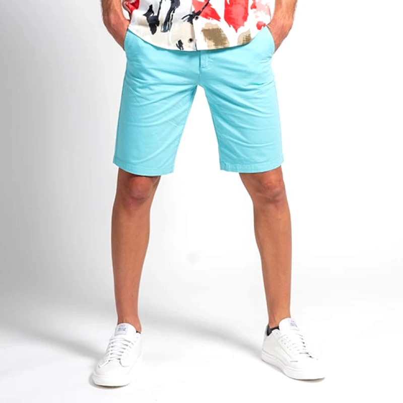 Prince Oliver Prince Oliver Βερμούδα Chinos Τυρκουάζ (Modern Fit)