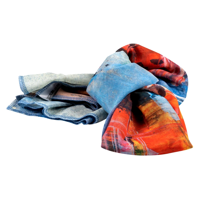 Prince Oliver Εσάρπα Πορτοκαλί Εμπριμέ 146x116