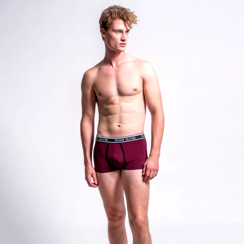 Prince Oliver Σετ Boxer 3 Τεμ. Μπορντώ Cotton Stretch