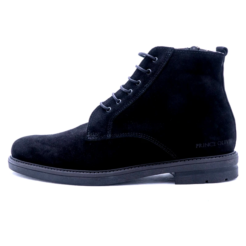Prince Oliver Μαύρα Δερμάτινα Dress Boots Suede