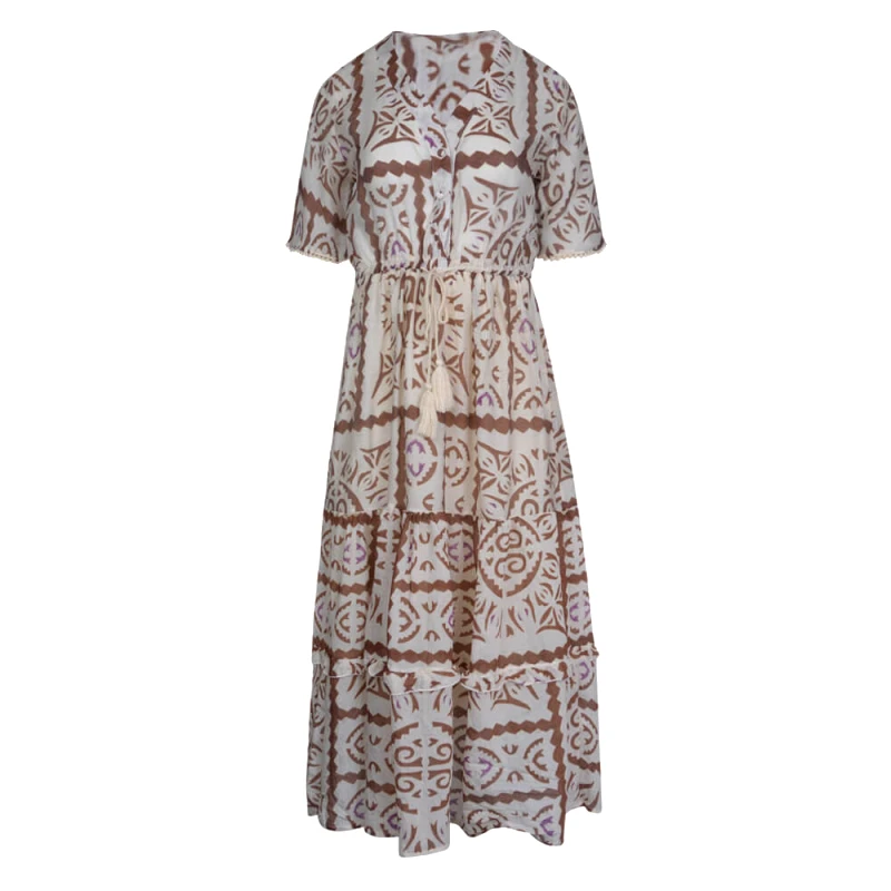 Prince Oliver Prince Oliver Φόρεμα Εμπριμέ Καφέ