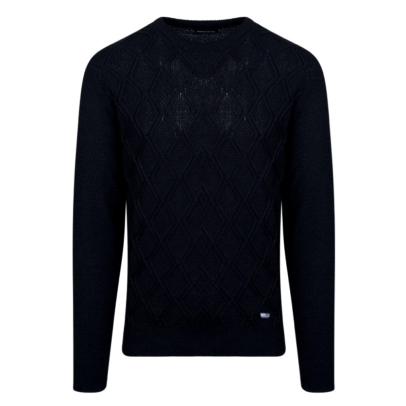 Prince Oliver Πουλόβερ Μαύρο Round Neck (Modern Fit)