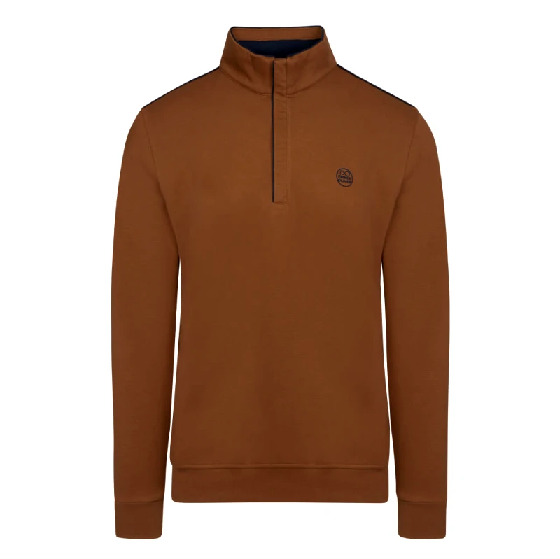 Prince Oliver Premium Half Zip Μπλούζα Καμηλό (Modern Fit) New Arrival