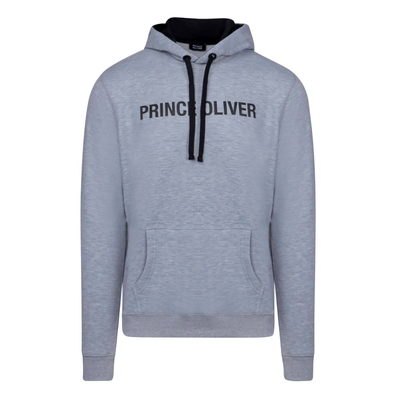 Prince Oliver Prince Oliver Hooded Φούτερ Γκρι Μελανζέ (Modern Fit) New Arrival