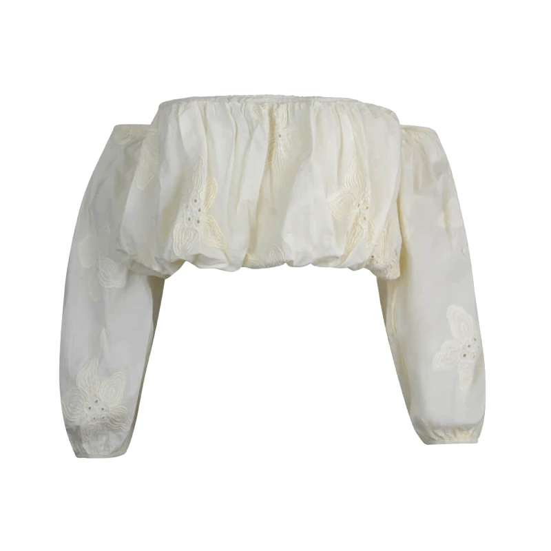 Prince Oliver Prince Oliver Γυναικείο Crop Top Κηπούρ Εκρού100% Cotton