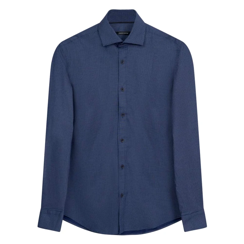 Prince Oliver Prince Oliver Πουκάμισο Μπλε Με Σχέδιο (Modern Fit)