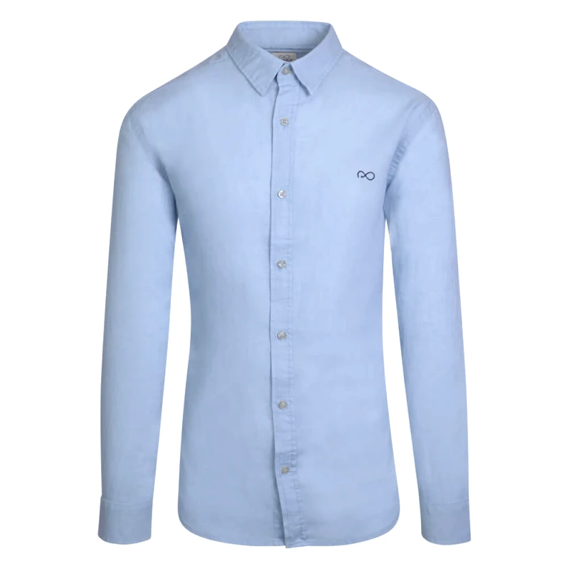 Prince Oliver Prince Oliver Πουκάμισο Γαλάζιο 100% Λινό (Modern Fit)