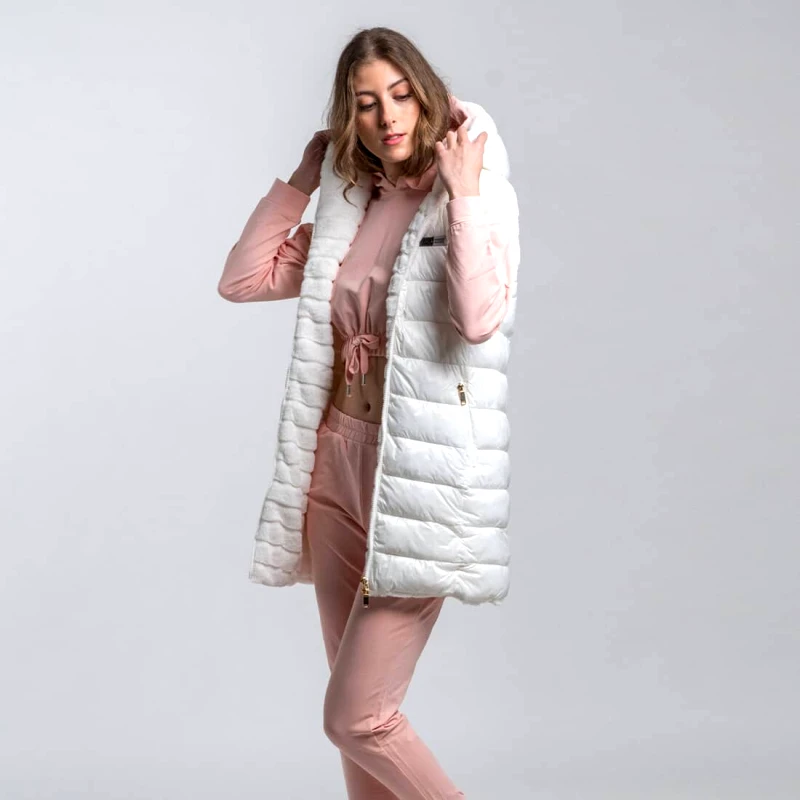 Prince Oliver Fashion Γυναικείο Reversible Vest Λευκό