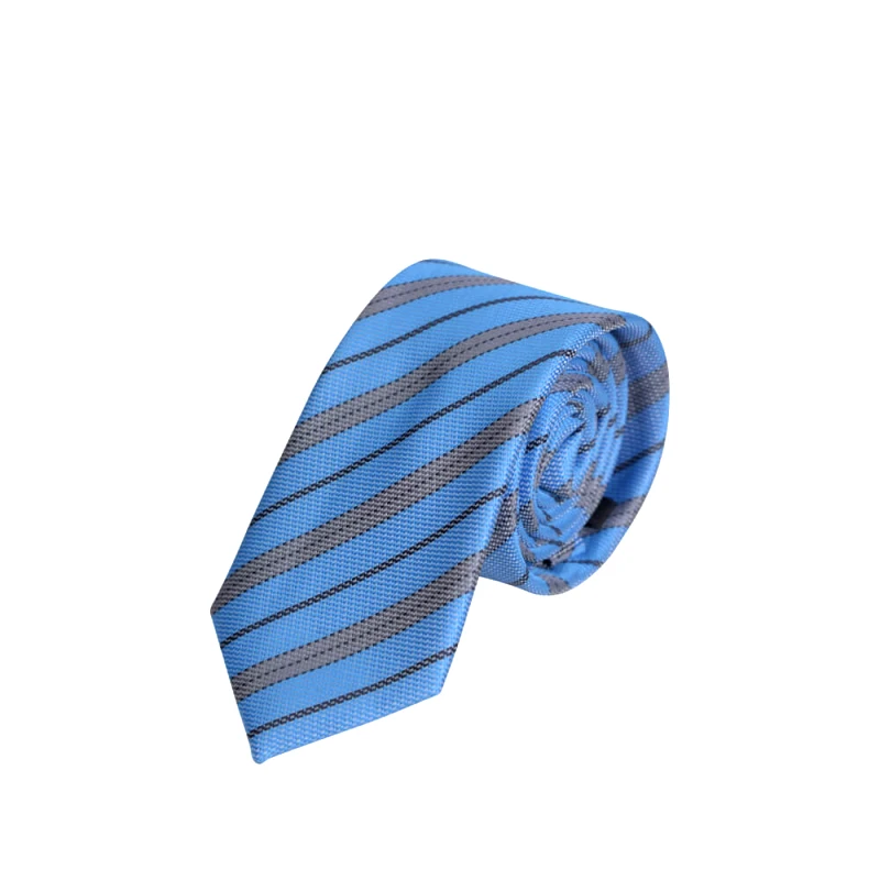 Prince Oliver Prince Oliver Γραβάτα Γαλάζια Με Καφέ Ρίγα (Φάρδος 7 cm)