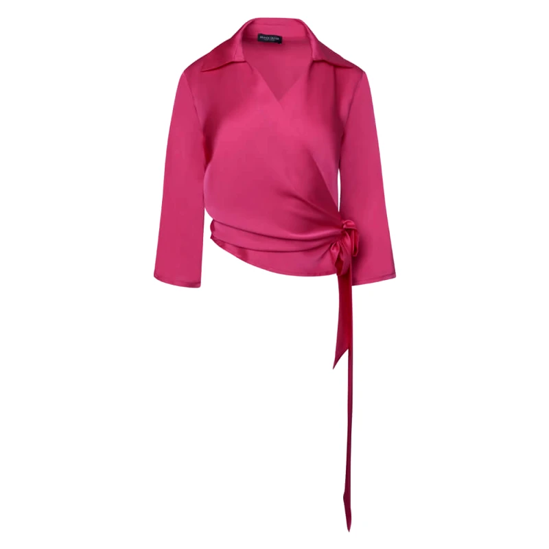 Prince Oliver Γυναικείο Πουκάμισο Σατινέ Φούξια New Arrival