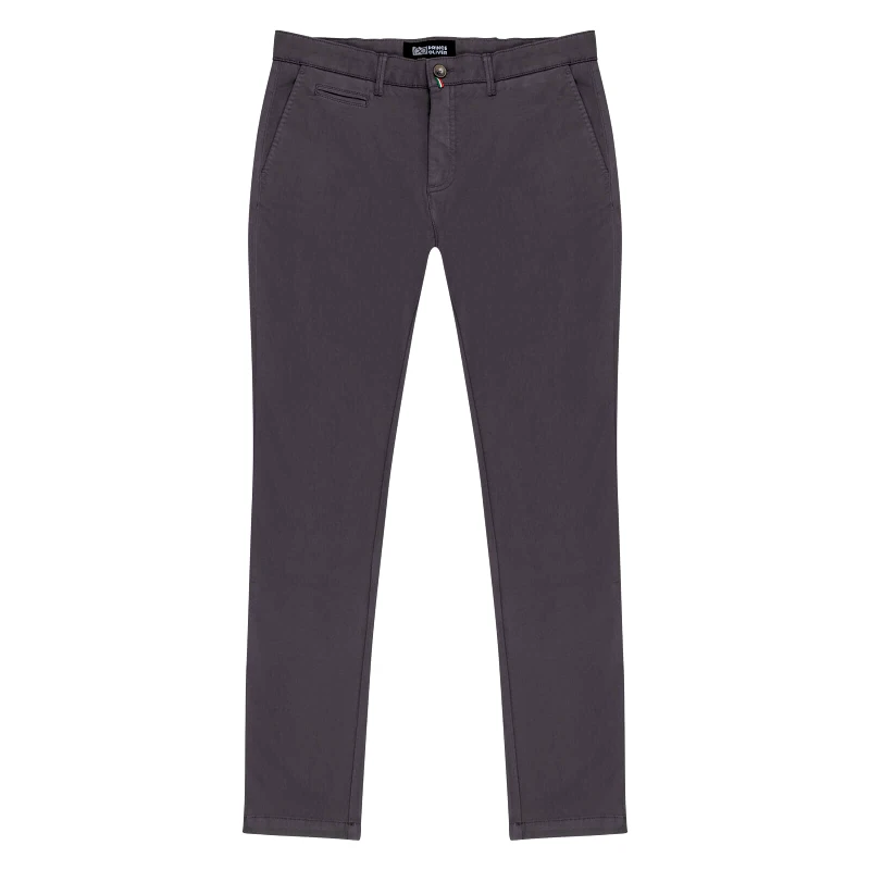 Prince Oliver Παντελόνι Chino Γκρι Σκούρο (Modern Fit)
