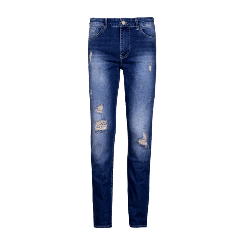 Prince Oliver Prince Oliver Παντελόνι Jean Μπλε με Γδαρσίματα All Season (Modern Fit)