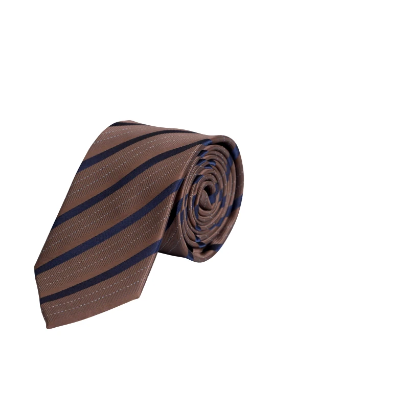 Prince Oliver Prince Oliver Γραβάτα Ριγέ Καφέ (Φάρδος 7 cm) New Arrival