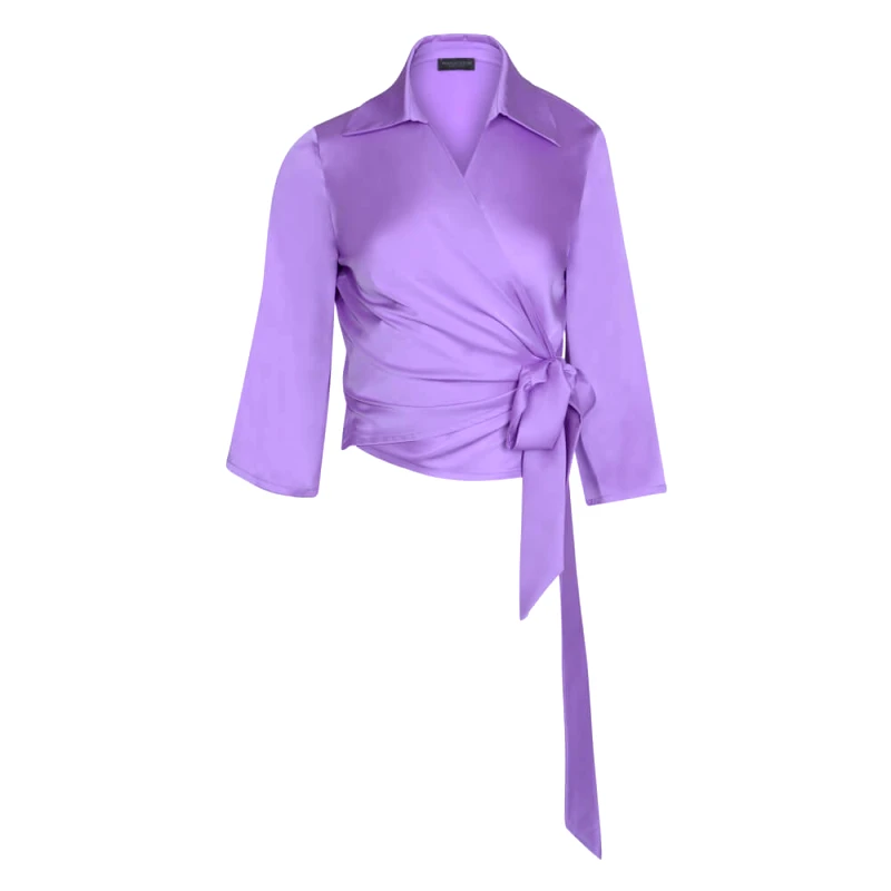 Prince Oliver Γυναικείο Πουκάμισο Σατινέ Λιλά New Arrival