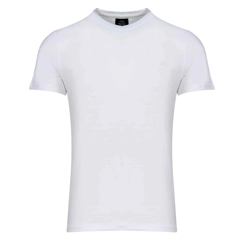 Prince Oliver Premium T-Shirt Λευκό Round Neck (Slim Fit)