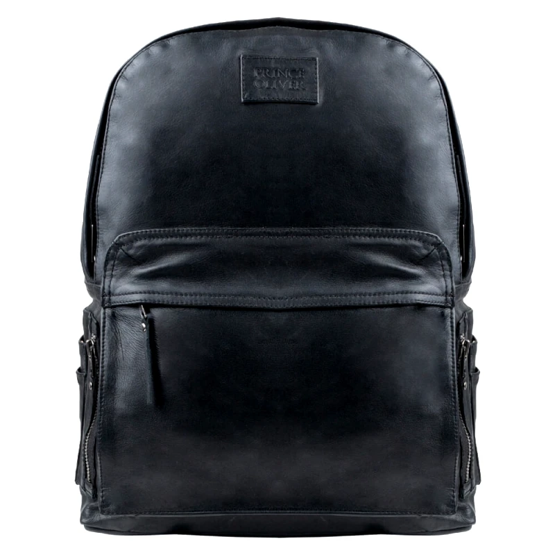 Prince Oliver Prince Oliver Ανδρικό Σακίδιο Πλάτης Backpack Μαύρο "Original Leather"
