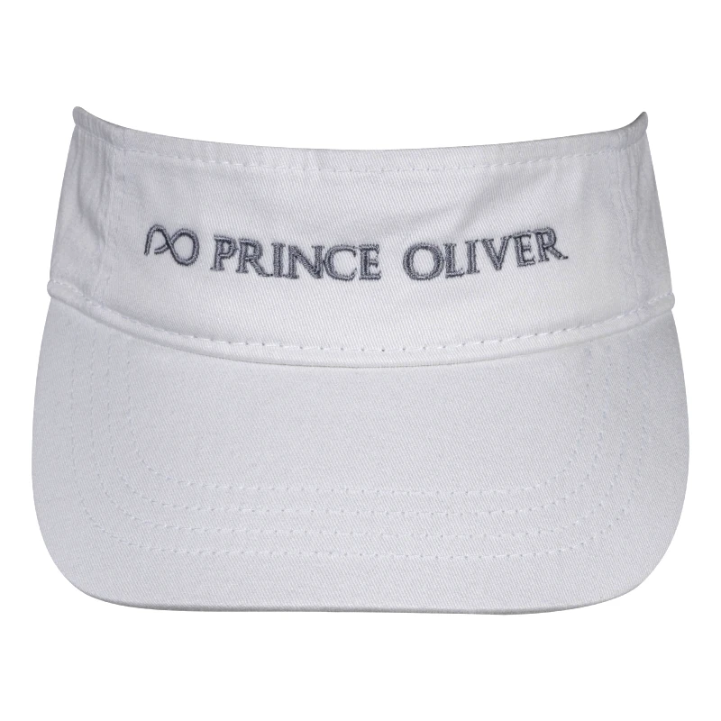 Prince Oliver Logo Embroidered Visor Hat Λευκό