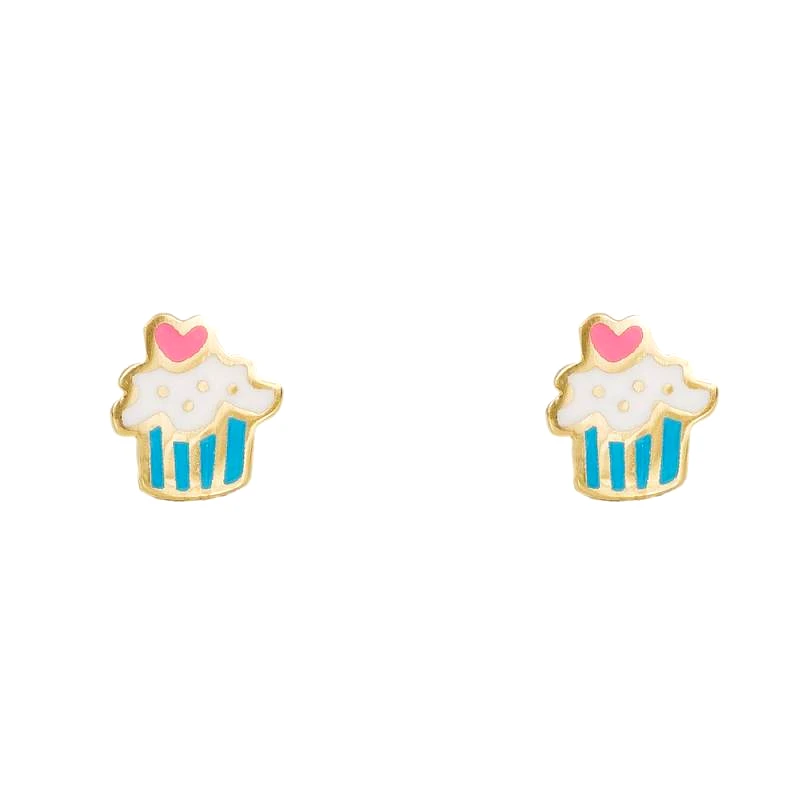 Χειροποίητα παιδικά σκουλαρίκια K9 cupcakes 043256 043256 Χρυσός 9 Καράτια