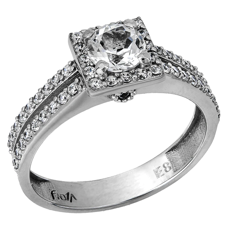 Γυναικείο δαχτυλίδι Κ14 με λευκή Topaz πέτρα 027207 027207 Χρυσός 14 Καράτια
