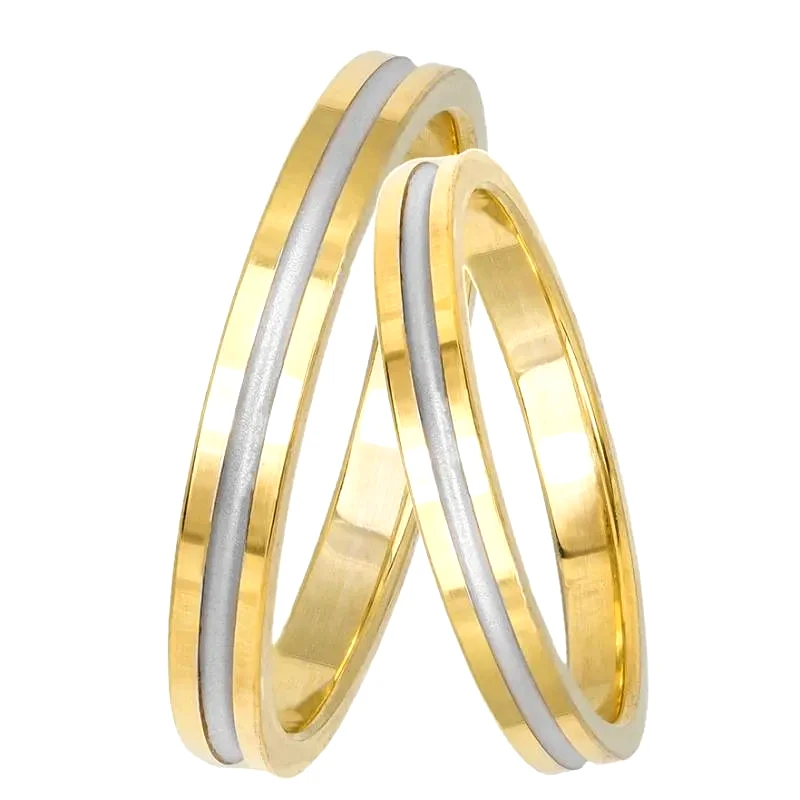 Βέρες δίχρωμες γάμου- αρραβώνα Κ14 033059 033059 Χρυσός 14 Καράτια μεμονωμένο τεμάχιο