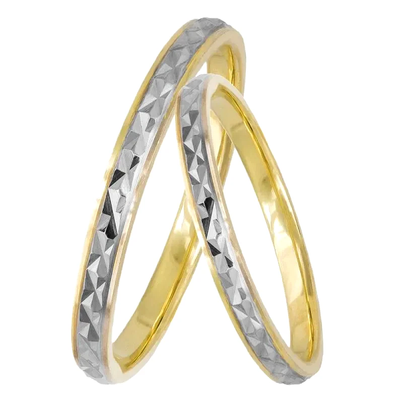 Δίχρωμες βέρες γάμου ή αρραβώνα Κ14 044639 044639 Χρυσός 14 Καράτια μεμονωμένο τεμάχιο