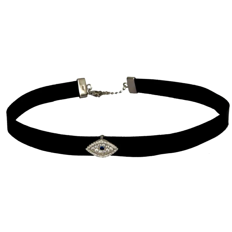 choker ασημένιο με πετράτο μάτι 925 024552 024552 Ασήμι