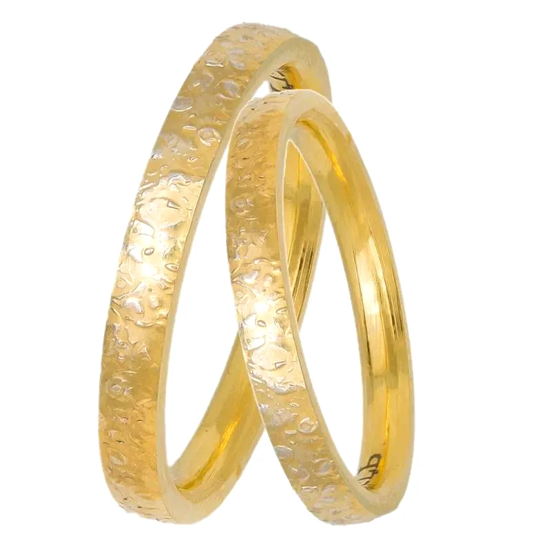 Χρυσές βέρες γάμου Κ14 ανάγλυφες 033060 033060 Χρυσός 14 Καράτια μεμονωμένο τεμάχιο