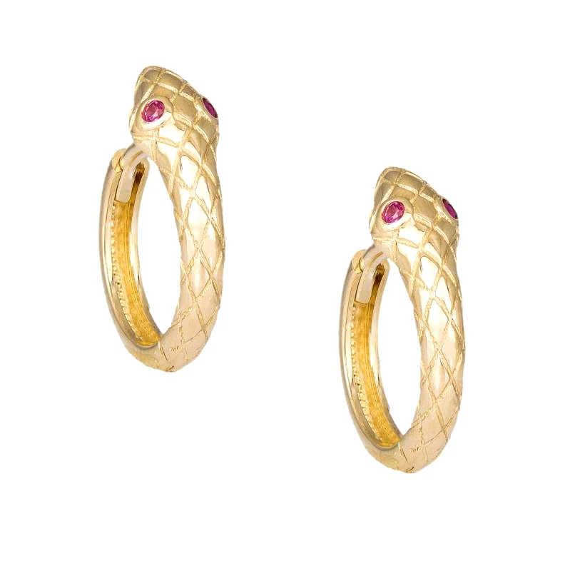 Χρυσά γυναικεία κρικάκια Κ14 snake 047339 047339 Χρυσός 14 Καράτια