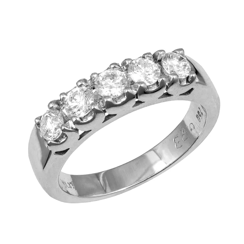 Λευκόχρυσο σειρέ δαχτυλίδι Κ18 με διαμάντια 047391 047391 Χρυσός 18 Καράτια