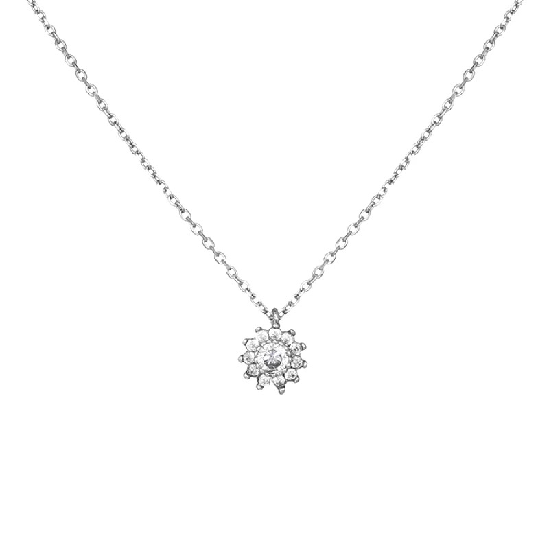 Λευκόχρυσο κολιέ Κ14 με κυκλική ροζέτα 038437 038437 Χρυσός 14 Καράτια