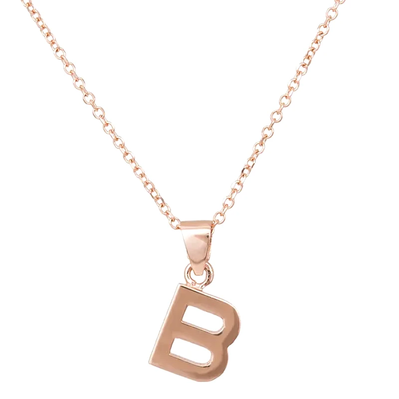 Κολιέ με μονόγραμμα Β Κ14 ροζ gold 030521 030521 Χρυσός 14 Καράτια