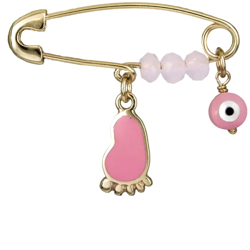 Χειροποίητη παραμάνα πατουσάκι Κ9 025280 025280 Χρυσός 9 Καράτια