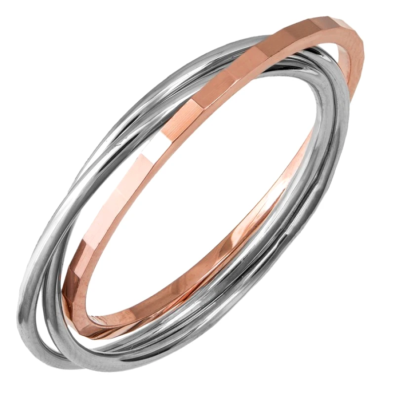 Γυναικείο δίχρωμο τρίβερο 9 καρατίων 039038 039038 Χρυσός 9 Καράτια