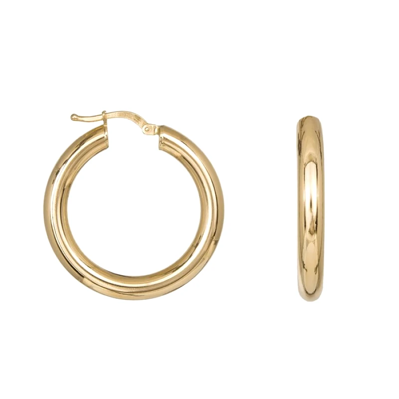 Χρυσοί γυναικείοι κρίκοι λουστρέ Κ14 039501 039501 Χρυσός 14 Καράτια