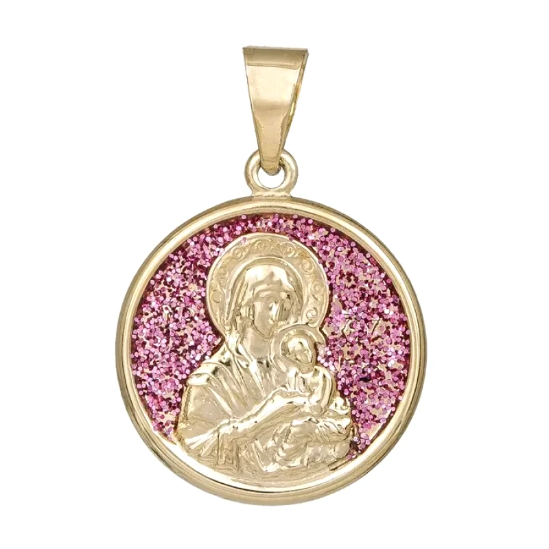 Χρυσό κρεμαστό για κορίτσι Κ9 με τη Βρεφοκρατούσα 036089 036089 Χρυσός 9 Καράτια