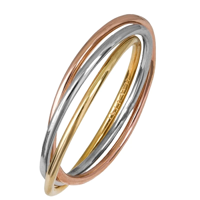 Γυναικείο τρίβερο δαχτυλίδι Κ9 σε τριχρωμία 037734 037734 Χρυσός 9 Καράτια