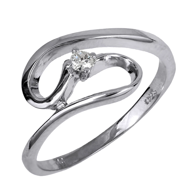 Μονόπετρο δαχτυλίδι λευκόχρυσο 18 K 015287 015287 Χρυσός 18 Καράτια
