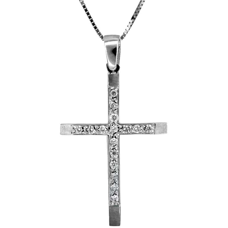 Βαπτιστικοί Σταυροί με Αλυσίδα Σταυρός με διαμάντια brilliant Κ18 C019150 019150C Χρυσός 18 Καράτια