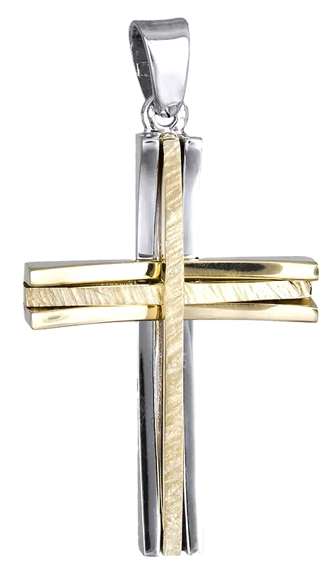 Σταυροί Βάπτισης - Αρραβώνα ΣΤΑΥΡΟΣ ΔΙΧΡΩΜΟΣ 18Κ 013003 013003 Χρυσός 18 Καράτια