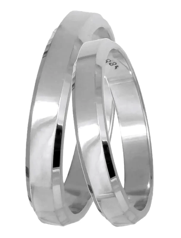 Λευκόχρυσες βέρες γάμου 9Κ 9BRS061L 9BRS061L Χρυσός 9 Καράτια μεμονωμένο τεμάχιο