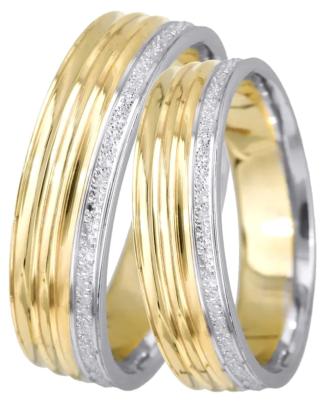 Δίχρωμες βέρες γάμου Κ14 022534 022534 Χρυσός 14 Καράτια μεμονωμένο τεμάχιο